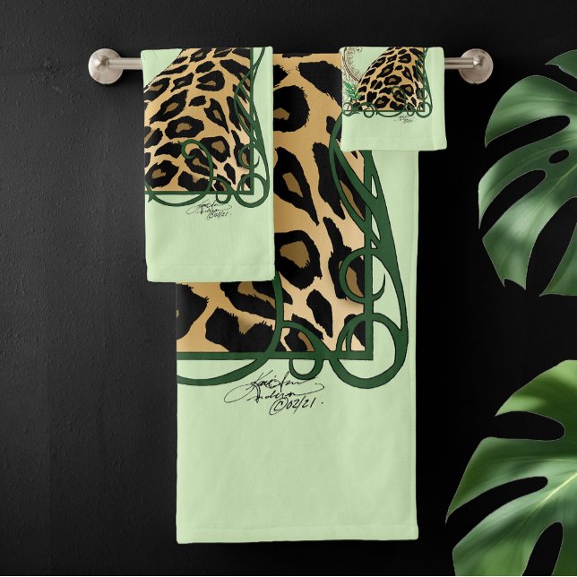 Elegante Henna Botánica Leopardo Verde (Subido por el creador)