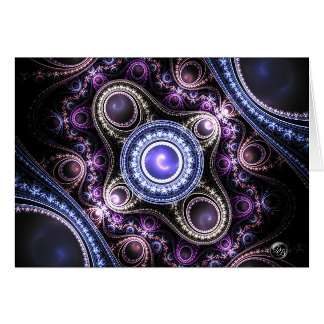 Elegante, Hermoso Bella Artes Fractal Brillante (Anverso (Horizontal))