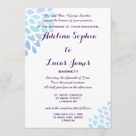 Elegante hidrangea azul invitación a la boda forma