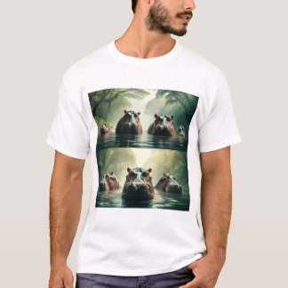 Elegante hipopótamo Imprimir camiseta