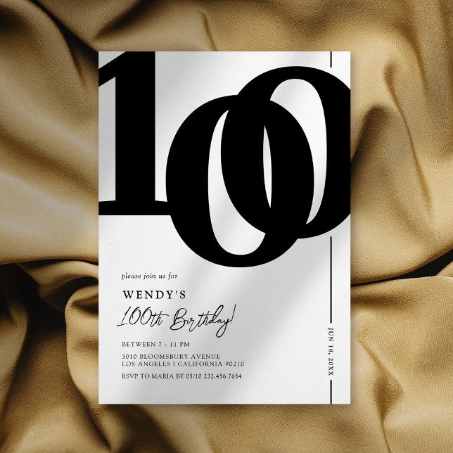 Elegante hito 100.ª invitación a la fiesta de cump (Subido por el creador)