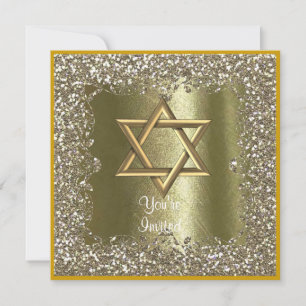ELEGANTE HNUKKAH CRYSTAL Gold Sparkle Invitación