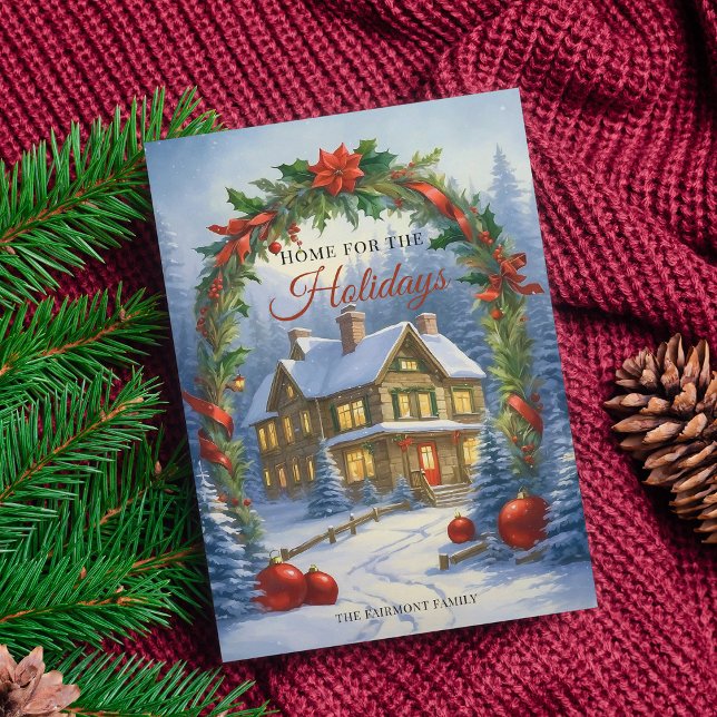 Elegante hogar para la tarjeta de Navidades de vac (Subido por el creador)