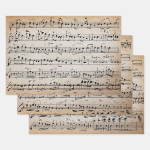 Elegante hoja de escritura a mano de época Notas m