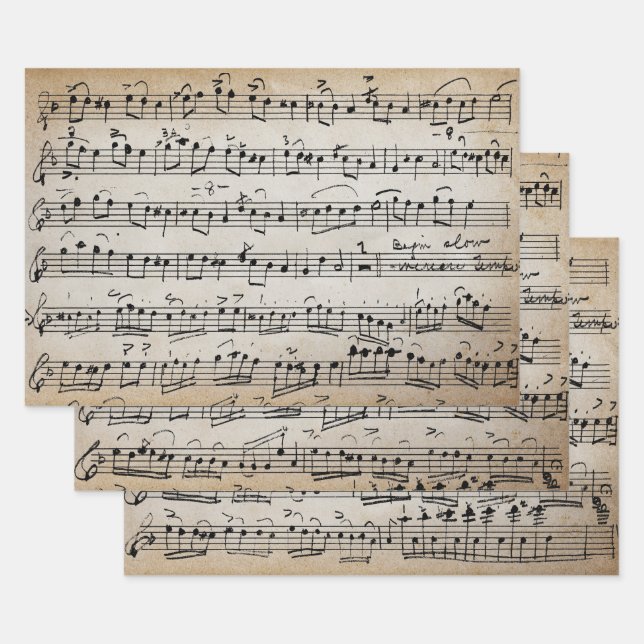 Elegante hoja de escritura a mano de época Notas m (Set)