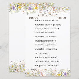 Elegante hoja de papel de juego con flores silvest