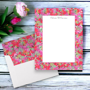 Elegante hoja de papel personalizada de color rosa