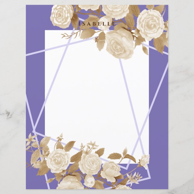 Elegante hoja de papel Rosa nautral morado (Anverso)