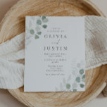 Elegante Hoja Verde En Invitación A La Boda Presup<br><div class="desc">Elegante hoja verde en una invitación a boda económica Ver colección coincidente en tienda de nicho y nidos</div>