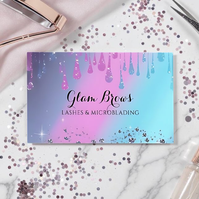 Elegante Holografía Encende Tarjeta de Salón de Be (Holographic Business Card)