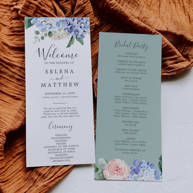 Elegante Hydrangea Azul | Programa de Boda Blanca (Subido por el creador)