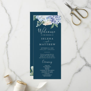 Elegante Hydrangea Azul Programa de bodas de la