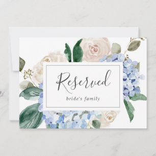 Elegante Hydrangea Azul   Rótulo blanco reservado