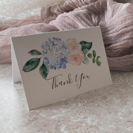 Elegante Hydrangea Azul | Tarjeta de agradecimient
