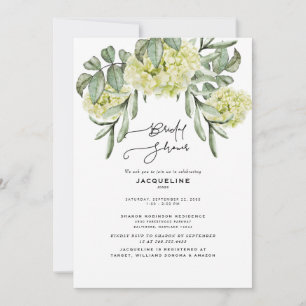 Elegante Hydrangea White Bridal Shower Invitación