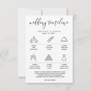 Elegante Icono Invitación a la Boda Itineraria y R