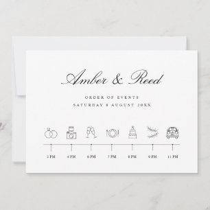 Elegante Iconos Boda Orden de tiempo de los evento