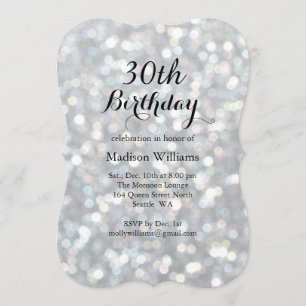 Elegante iluminación plateada Invitación de cumple