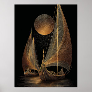 Elegante Ilustracion de Arte de la Línea de Oro de