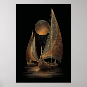 Elegante Ilustracion de Arte de la Línea de Oro de