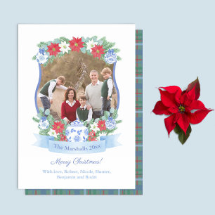 Elegante imagen de marco botánico de Navidad