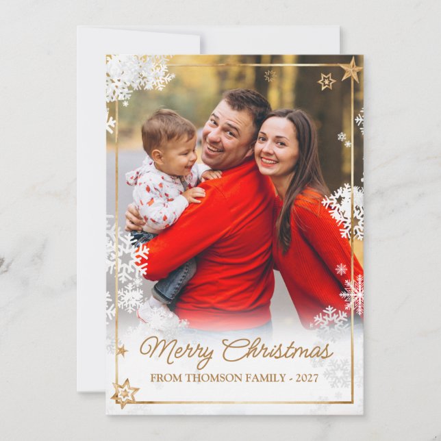 Elegante imagen superpuesta de Navidad con copo de (Anverso)
