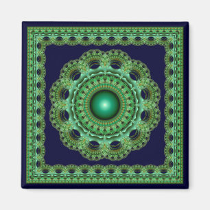 Elegante imán de adorno fractal enmarcado por hada