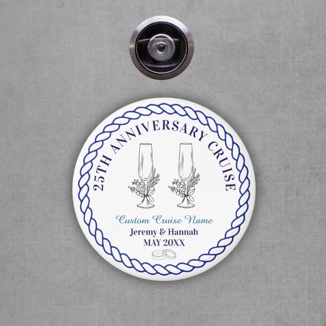 Elegante imán de aniversario de bodas personalizad (Elegant Custom Year Anniversary Cruise Cabin Door Magnet
)