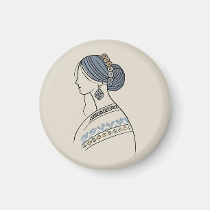 Elegante imán de arte folclórico ucraniano