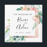 Elegante imán de boda floral, boda<br><div class="desc">Celebre con estilo con este magnífico imán floral,  perfecto para una ducha nupcial al aire libre o de primavera,  boda o fiesta de compromiso.</div>