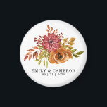 Elegante imán de Boda floral de otoño rústico<br><div class="desc">Elegante imán Boda Rústico Fall Floral.</div>