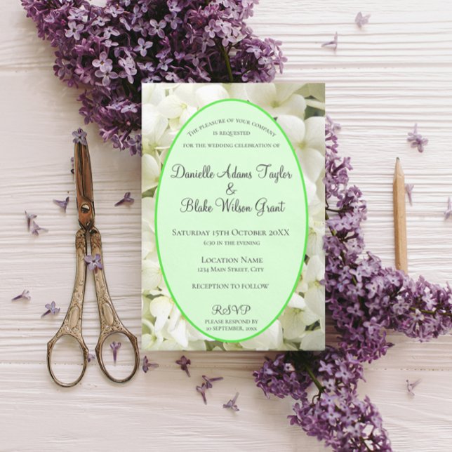 Elegante imán de invitación a bodas de hidrangea b (Subido por el creador)
