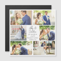Elegante imán de Invitación de Boda de fotografía 