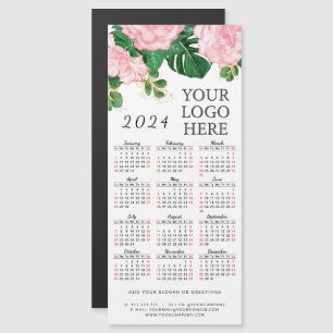 Elegante imán de logotipo comercial del calendario