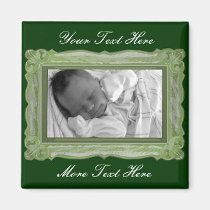 Elegante imán de marco verde