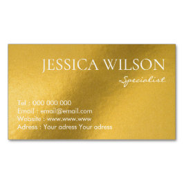 Elegante imán de tarjetas de visita moderno de oro