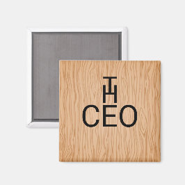 Elegante imán de textura de madera con el texto de