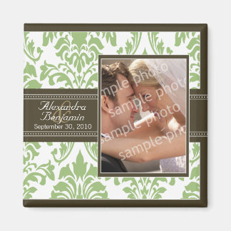 Elegante imán del Favor de la Boda Damasco: sabio/