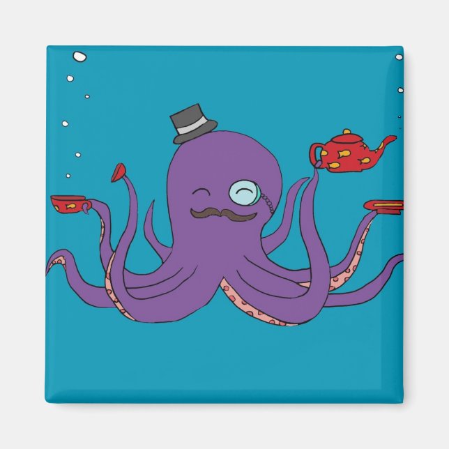 Elegante imán del pulpo (Frente)