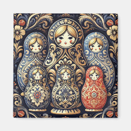 Elegante imán ruso de muñecas