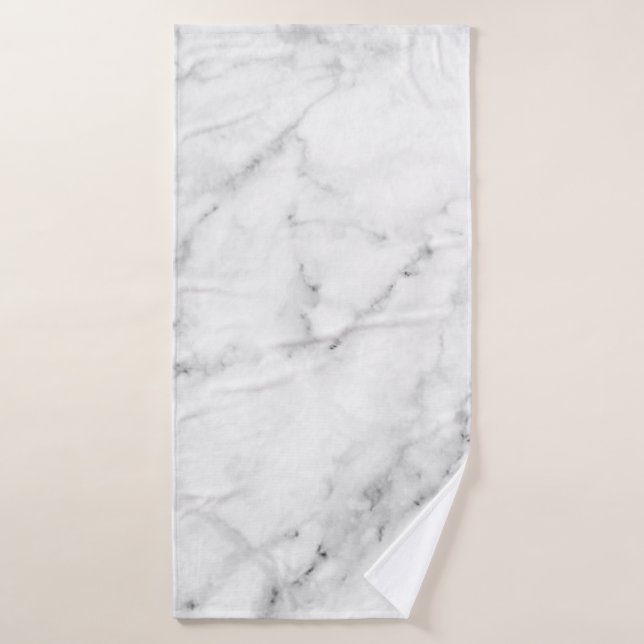 Elegante impresión de mármol blanco con textura pl (Toalla de baño)