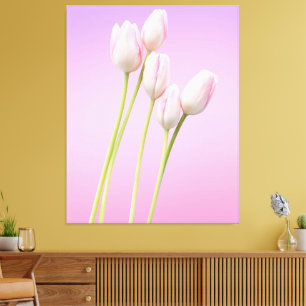 Elegante impresión de tela estirada en tulipanes r