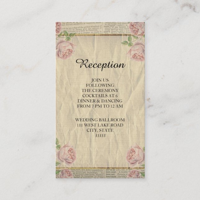 Elegante impresión en diccionario con recepción de (Anverso)