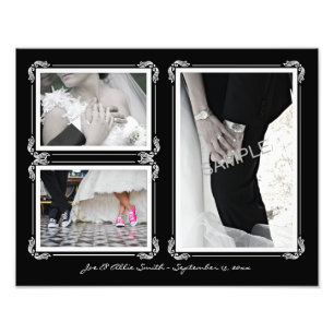 Elegante impresión fotográfica Art Déco en negro/b