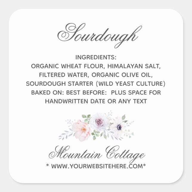 Elegante Ingredientes Etiqueta Boutique Logotipo B (Anverso)