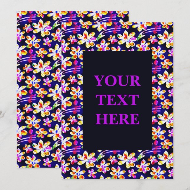 Elegante invitación a acuarela floral de Art Nouve (Anverso / Reverso)