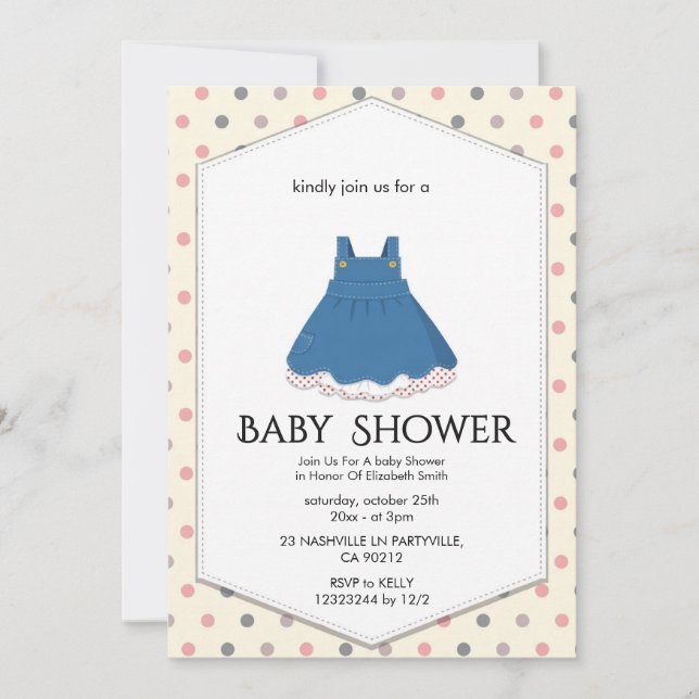 Elegante Invitación a Baby Shower (Anverso)