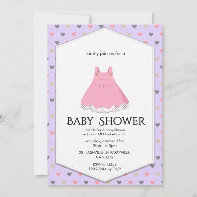 Elegante Invitación a Baby Shower (Anverso)