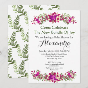 Elegante invitación a Baby Shower de Eucalyptus Fl