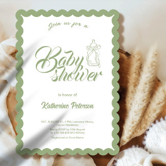 Elegante Invitación a Baby Shower de Olivo Escalon